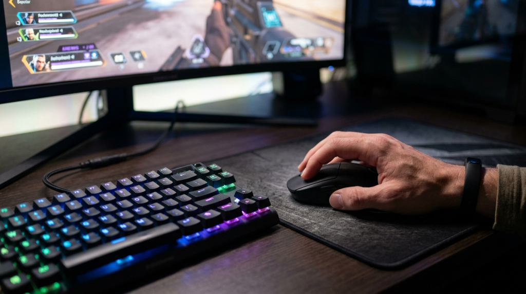 Close-up professional stock photo of a hand holding a gaming